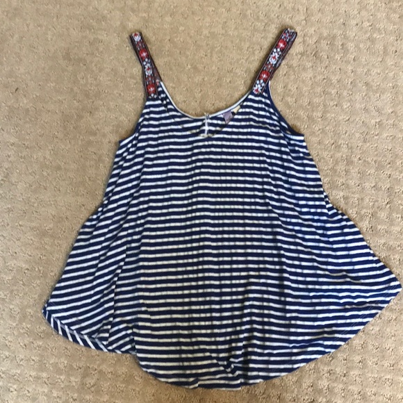 Navy and white striped tank - Picture 1 of 3